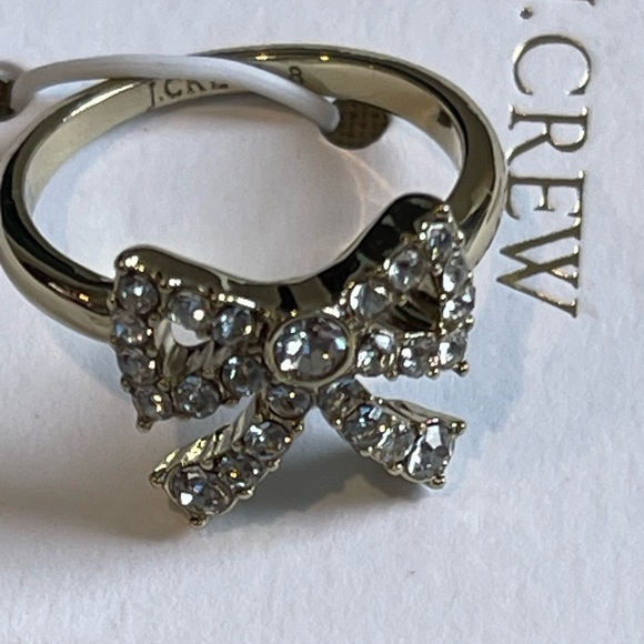 J. Crew Crystal Bow Ring, Size 8 - NWT - Picture 3 of 5